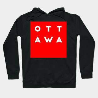 Ottawa | Red square, white letters | Canada Hoodie